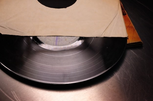 A close-up shot of a vinyl record spinning on a turntable.  The record label is partially visible, hinting at a blackgaze band or album. The lighting is soft and focused, emphasizing the texture of the vinyl and the spinning motion.