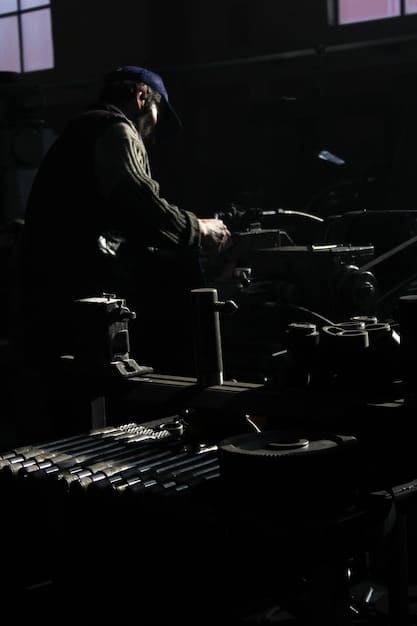 A close-up of a keyboard player in a symphonic metal band, showing their hands playing complex chords and melodies, with various synthesizers and effects processors visible in the background. The lighting is focused on the keyboard and the musician's hands.