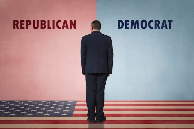A split image showing Ron DeSantis on one side and Ted Cruz on the other, symbolizing the different potential leadership directions of the Republican Party.