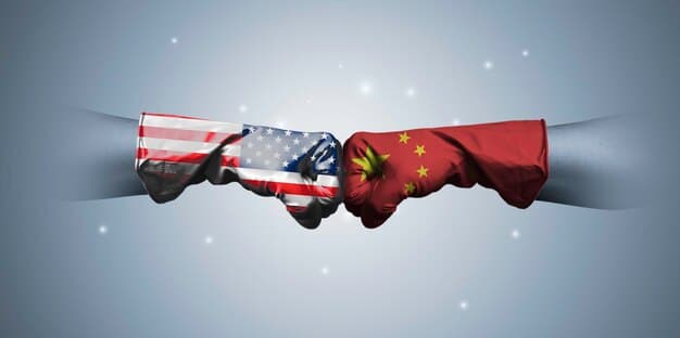 A graphic depicting the balance of military power between the US and other major global players, highlighting potential areas of tension and strategic importance.