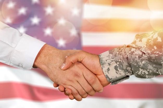 A split image showing contrasting approaches: on one side, a handshake between diplomats; on the other, a display of military might. This illustrates the dual nature of US foreign policy.