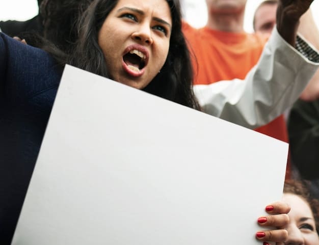A split-screen image showing, on one side, a young person passionately participating in a protest march with signs, and on the other side, the same person actively sharing political content on their social media feed. The image illustrates the dual role of youth activism online and offline.