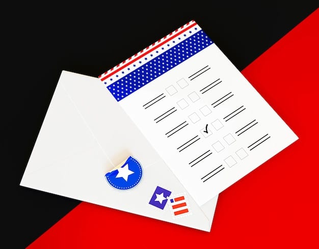 Close-up of an Electoral College ballot being filled out with a pen. The ballot lists the names of the presidential and vice-presidential candidates. The background is blurred, focusing attention on the act of voting within the Electoral College.