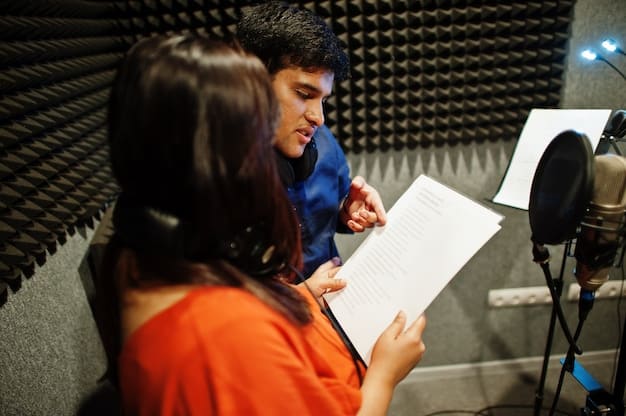 A close-up shot of a band member reviewing notes before an interview, showcasing a thoughtful and focused expression, emphasizing the importance of preparation.