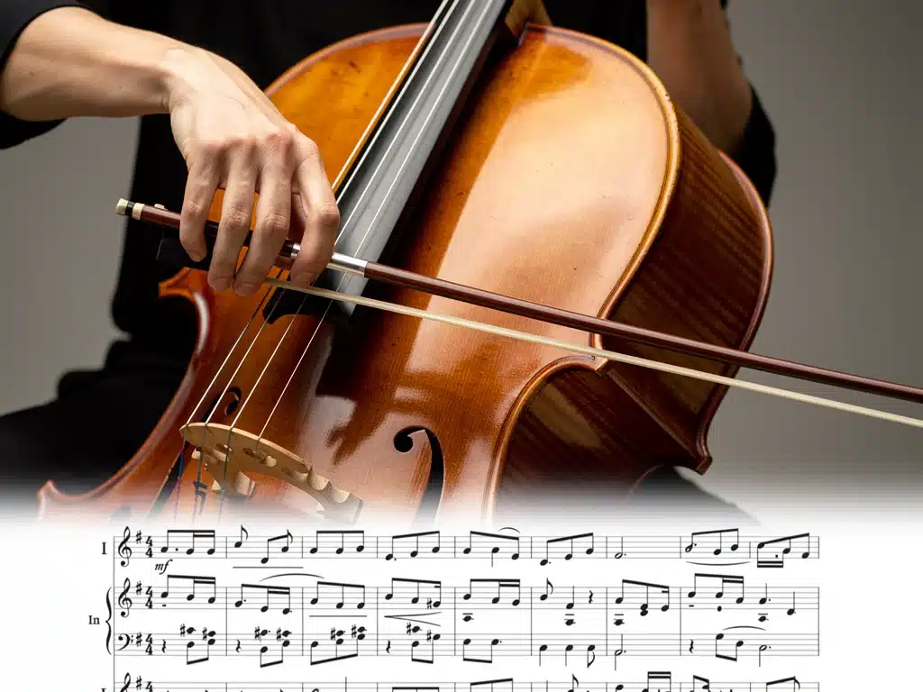 Cellist playing, emphasizing instrument playability and ergonomic design.