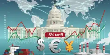 Global trade policy adjustments affecting US economy in 2026 with 15% tariff shift