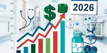 Infographic showing projected 7% rise in healthcare spending by 2026