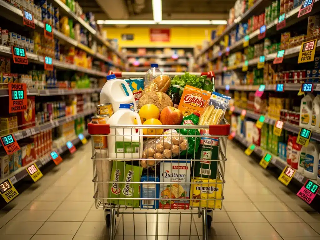 Inflation's impact on grocery prices and consumer purchasing power.