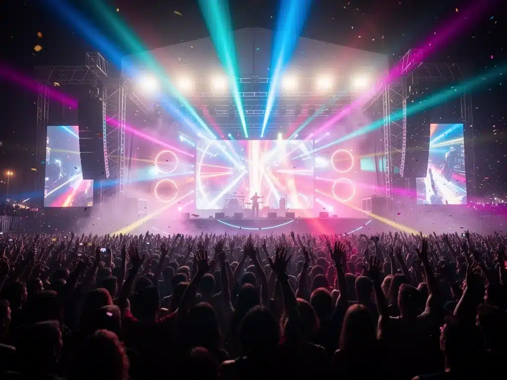 Concert crowd enjoying live music, anticipating new album songs