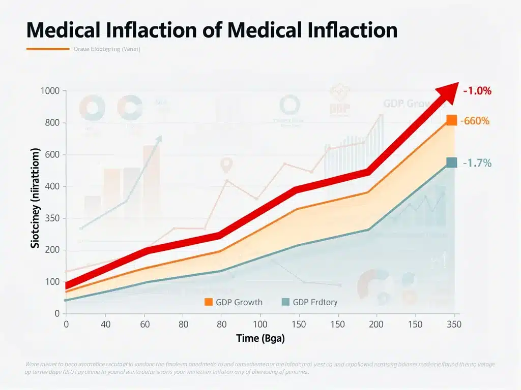 Medical inflation trend graph showing upward trajectory towards 2026