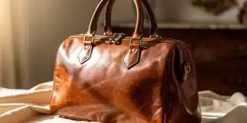 Restored vintage leather handbag with a glowing patina, showcasing its renewed beauty and increased value.