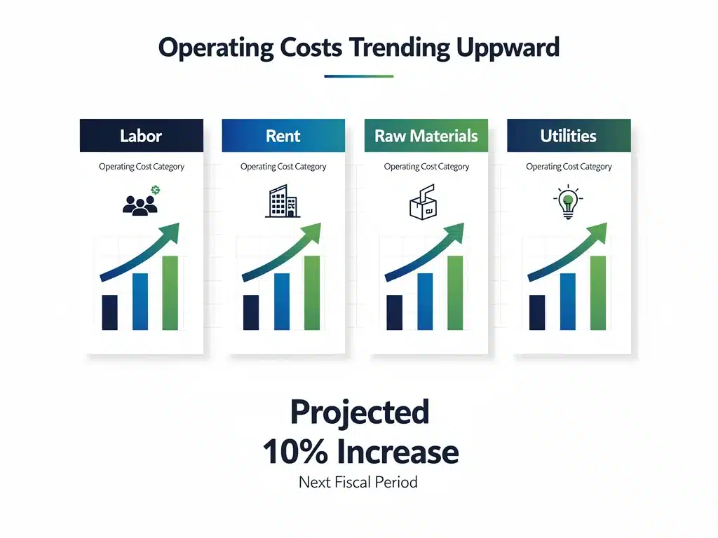 Infographic illustrating rising operating costs for small businesses