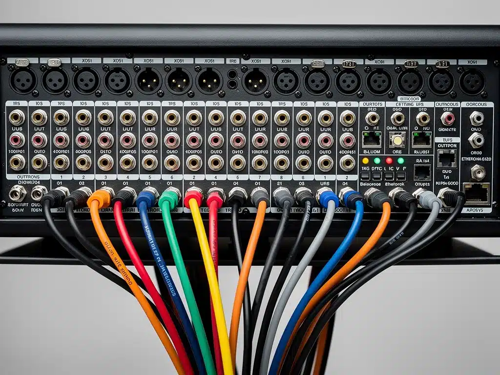 Robust input output connectivity on a professional live sound mixer