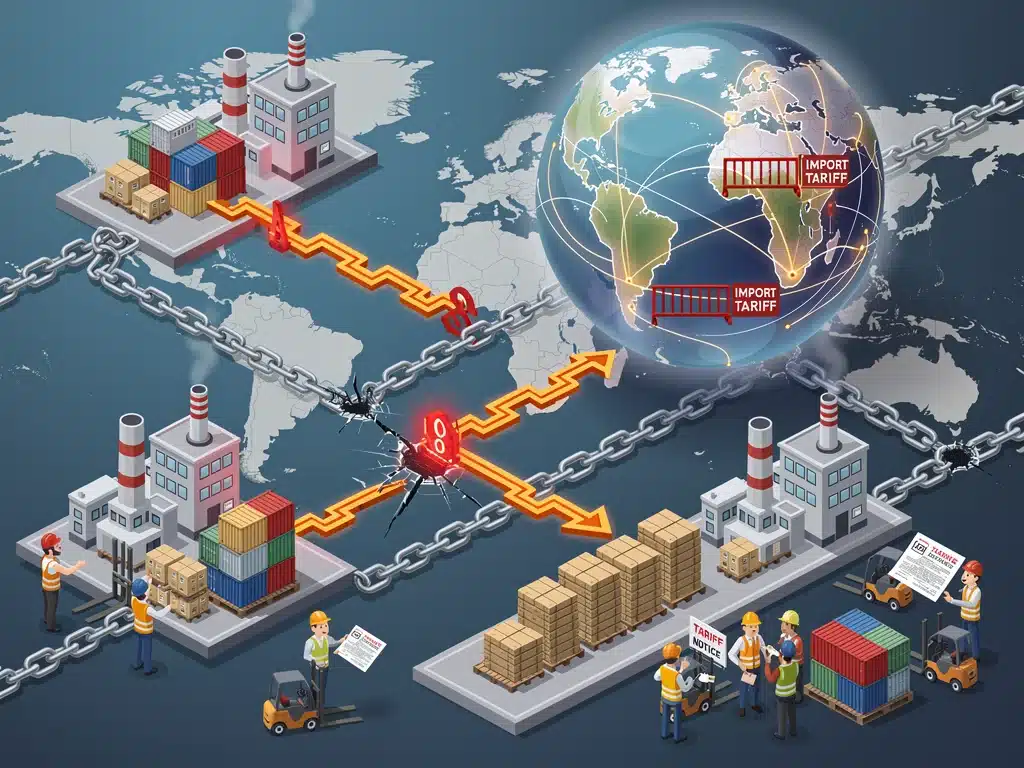 Supply chain disruptions and logistics challenges due to new US import tariffs