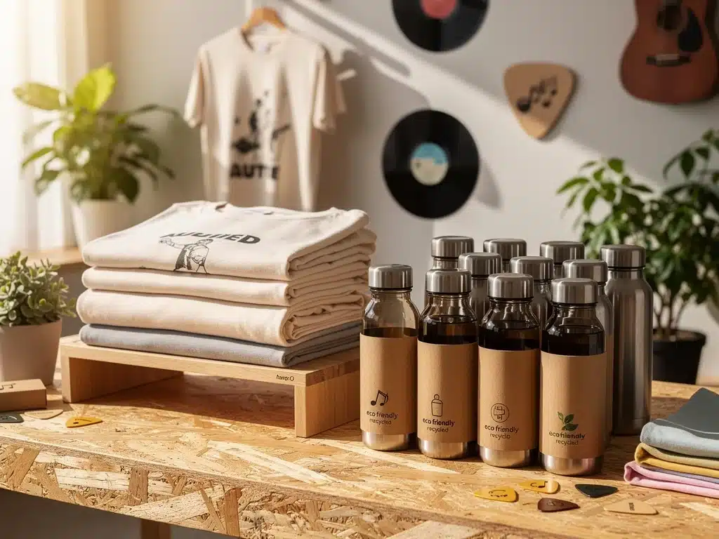 Sustainable and eco-friendly music merchandise display