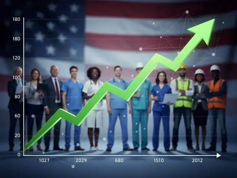 Projected US unemployment rate trends for 2026, showing economic stability.