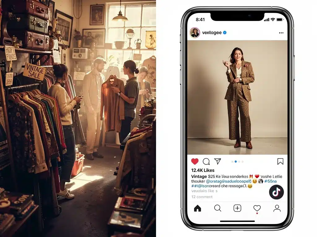 Comparison of physical vintage markets and digital fashion influence