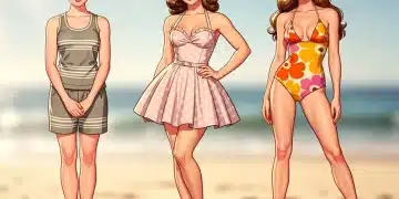 Vintage swimwear evolution from 1920s flapper to 1970s bikini styles