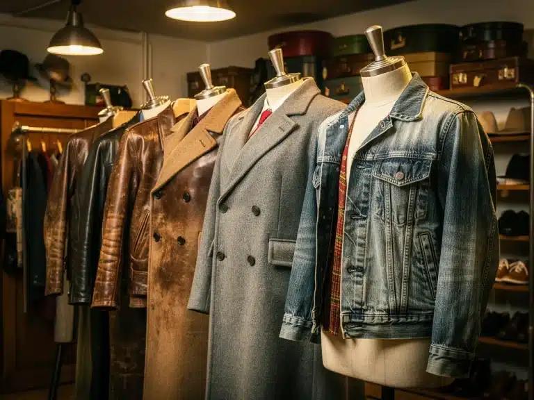 Collection of high-quality vintage coats and jackets from before 1990